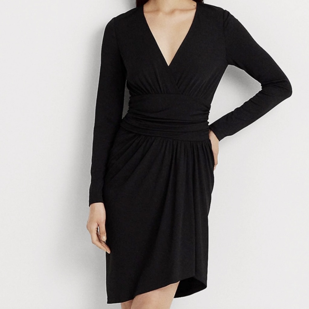 Lauren Ralph Lauren -  Surplice‎ Long Sleeve Ruched Sheath Dress